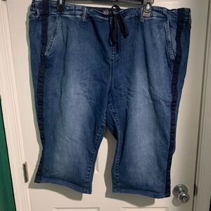 Torrid Blue Jean Shorts with Black Trim